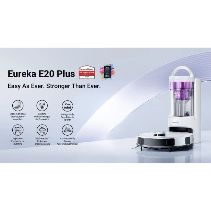 Eureka E20 Plus Robot Aspirador Blanco 8000 Pa 65 dB(A) en modo silencioso 2
