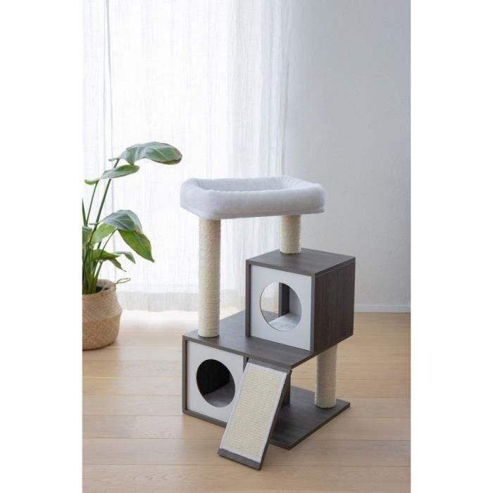 KERBL - Árbol para gatos FLAIR - 48 x 44 x 86 cm - Blanco/Gris - Sisal 5 KERBL - Árbol para gatos FLAIR - 48 x 44 x 86 cm - Blanco/Gris - Sisal 5