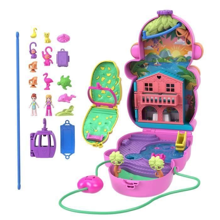 Set Cofre Mama Mono Y Bebe Polly Pocket Hwp04 Mattel 1