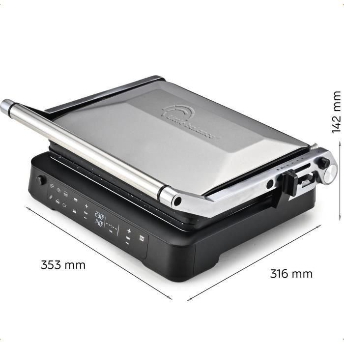 Parrilla para carne - LITTLE BALANCE - 8734 - 2000 W - 6 posiciones - Aluminio / Negro 1 Parrilla para carne - LITTLE BALANCE - 8734 - 2000 W - 6 posiciones - Aluminio / Negro 1