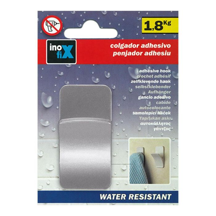 Inofix Colgador Rama Cromo Adhesivo Resistente al Agua para Baños y Duchas PVC 60x30x25mm 1