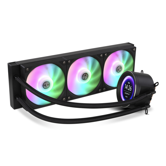 NOX Hummer X-360 LCD Kit Refrigeración Líquida All-in-One Procesador, Pantalla LCD, RGB, Radiador 360mm, Negro, Compatible Intel AMD