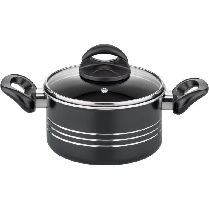 Batería de cocina - Inducción - GSW - MILANO NERO - 15 piezas - Aluminio macizo - Negro 3