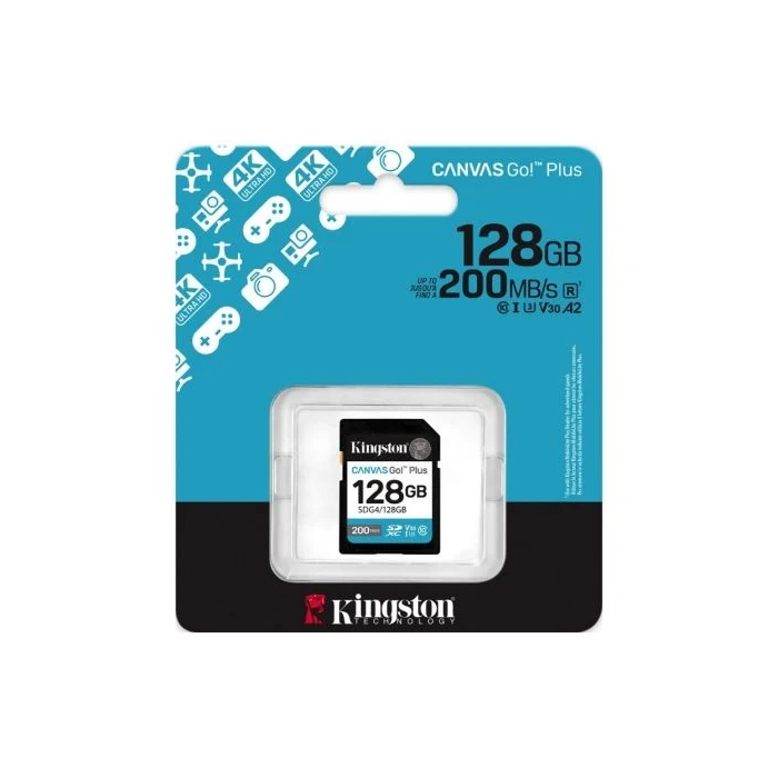 Kingston SDG4/128GB Tarjeta de Memoria 128GB SDXC Clase 10 U3 V30 Velocidad de Lectura 200MB/s 2