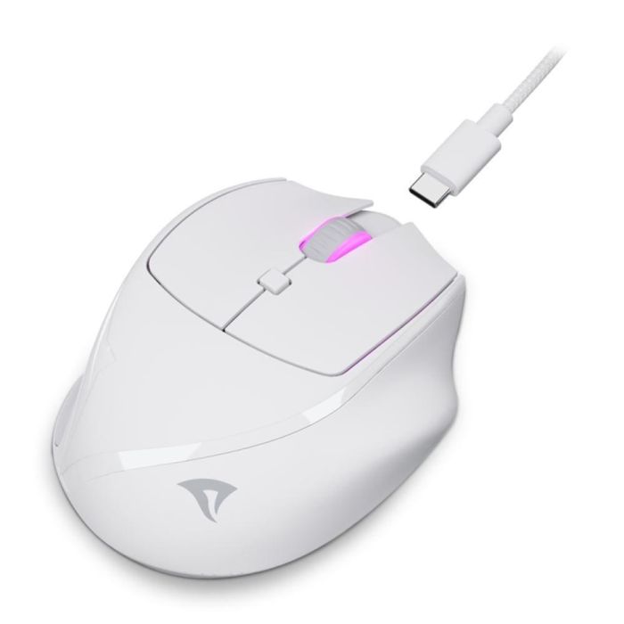 Sharkoon M25W Ratón Inalámbrico RF + USB Type-C Mano Derecha Óptico 4000 DPI Blanco 3