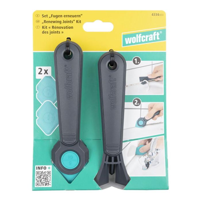 Wolfcraft 4334000 Juego Reparación Juntas (4 Piezas) - Rascador y Perfilador para Silicona 1