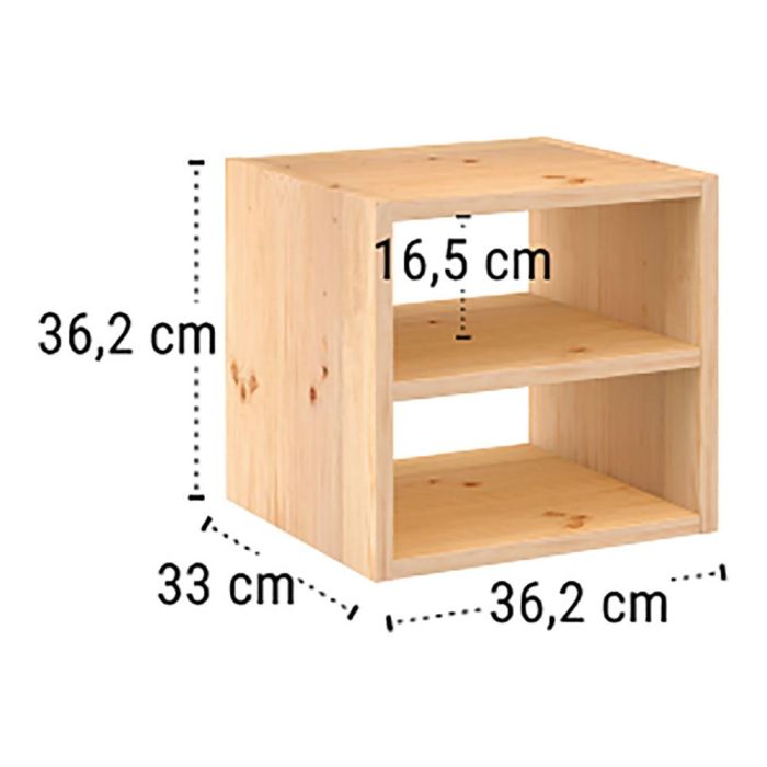 Astigarraga Estantería Modular 1 Cubos + Balda Intermedia Dinamic Pino Macizo 36,2 x 33 x 36,2 cm 1 Astigarraga Estantería Modular 1 Cubos + Balda Intermedia Dinamic Pino Macizo 36,2 x 33 x 36,2 cm 1