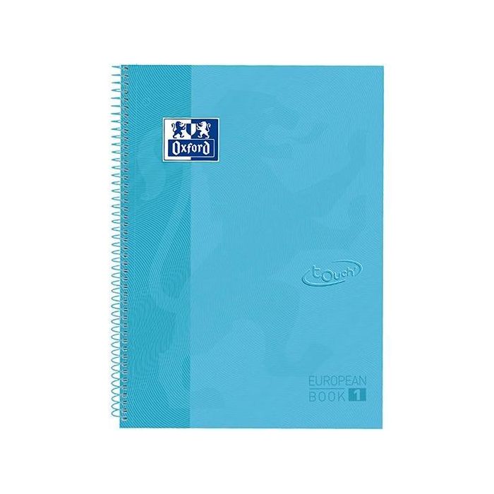 Oxford Cuaderno Europeanbook 1 Touch Write&Erase A4+ 80H 5x5mm Microperforado Tapas Extraduras Azul Pastel (5 Unidades) (5 Unidades)