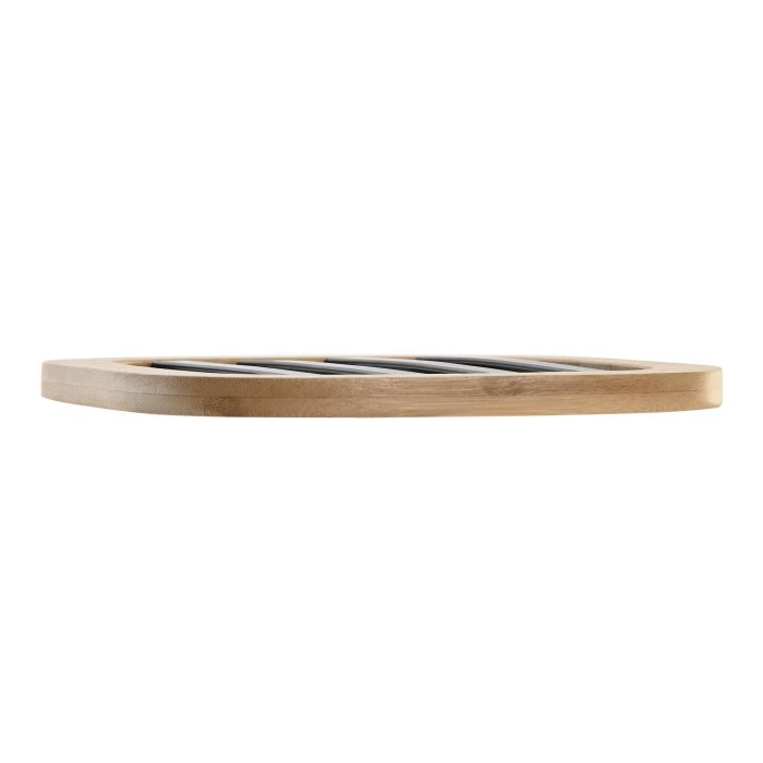 DKD Home Decor Salvamantel Cuadrado Básico de Acero y Bambú Negro Natural Colección Iron Black 17x17x1 cm 2 DKD Home Decor Salvamantel Cuadrado Básico de Acero y Bambú Negro Natural Colección Iron Black 17x17x1 cm 2