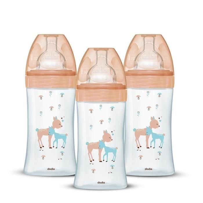 Dodie DOD3700763510989 Conjunto 3 Biberones Sensation+ Anticólico Cristal 270ml 0-6 meses con pacificador plano Dodie DOD3700763510989 Conjunto 3 Biberones Sensation+ Anticólico Cristal 270ml 0-6 meses con pacificador plano