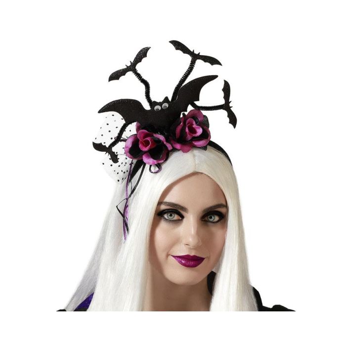 Diadema Halloween Rosa Murciélagos Mujer Adulto