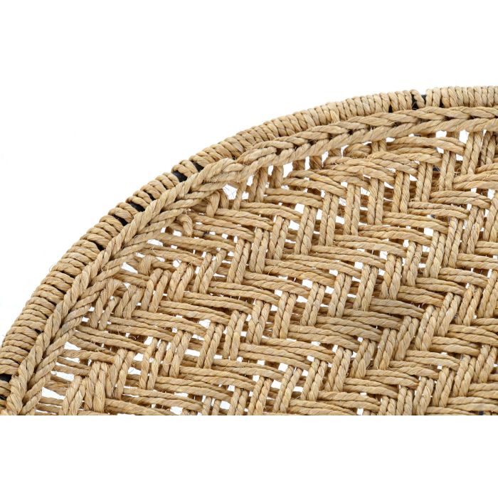 DKD Home Decor Bali 2020 Mesita Auxiliar Marron Negro Metal Cuerda 62 x 40.5 x 62 cm Set de 3 2