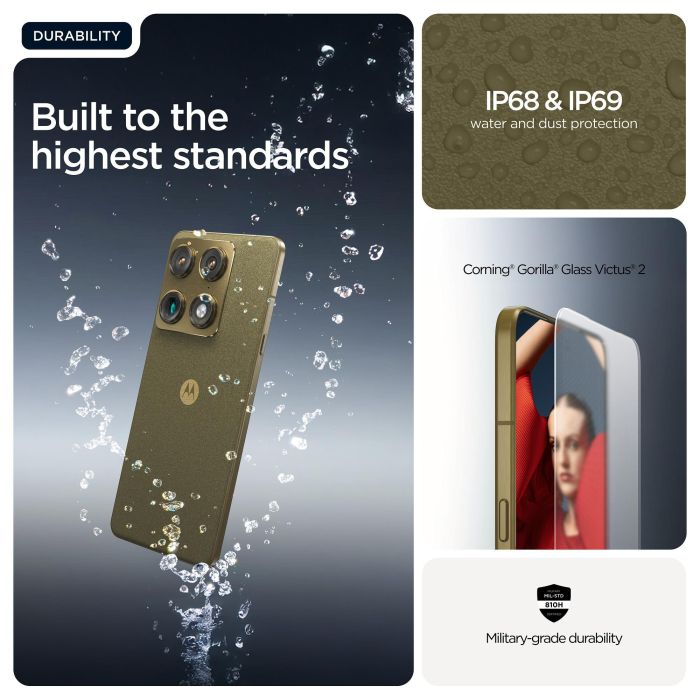 Motorola Signature 5G Smartphone 6.78" Extreme AMOLED 165Hz, Snapdragon 8 Gen 5, 16GB RAM 512GB, Triple Cámara 50MP, Android 16.0, 5200mAh, Color Oro Martini Olive