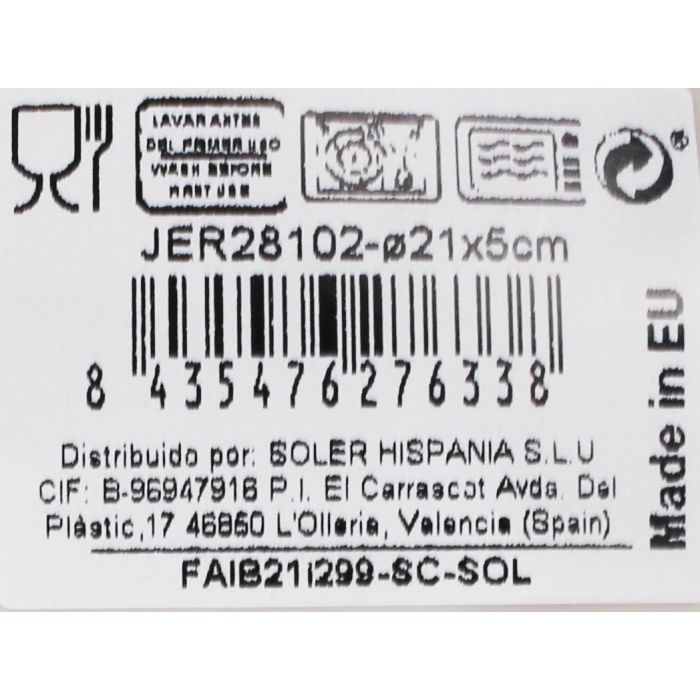 Plato Hondo 21 cm Jerica Iberica Brillo - La Mediterranea (12 Unidades) 2 Plato Hondo 21 cm Jerica Iberica Brillo - La Mediterranea (12 Unidades) 2
