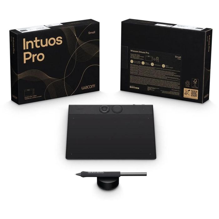 Wacom Intuos Pro Pen Tablet Small – 187x105mm, USB/Bluetooth, Pluma Inalámbrica con 8192 Niveles de Presión, Negro 4