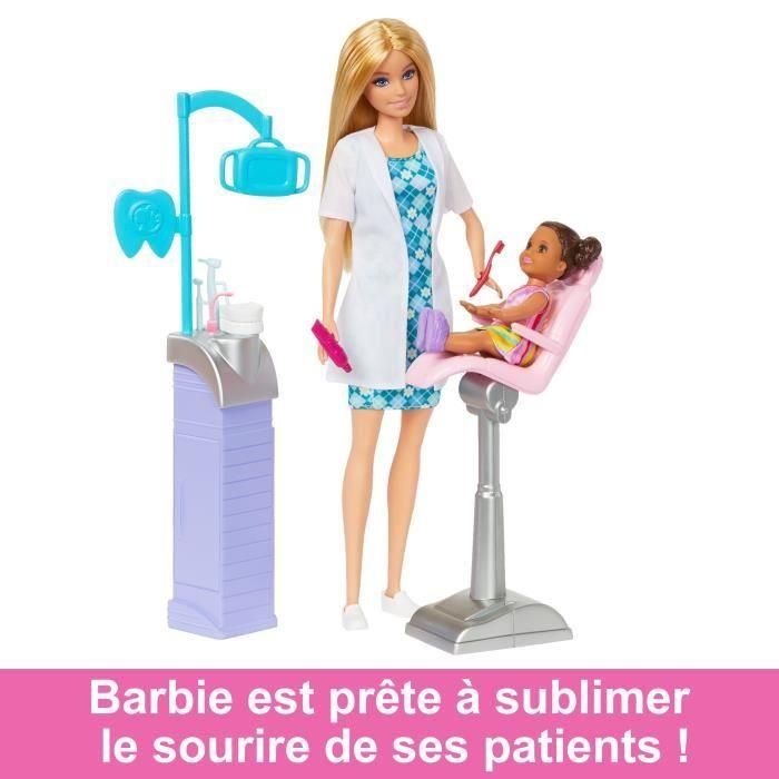 Consulta dental Barbie - BARBIE - HKT69 - 2 muñecas, silla, herramientas dentales, cepillo de dientes, pasta de dientes 3 Consulta dental Barbie - BARBIE - HKT69 - 2 muñecas, silla, herramientas dentales, cepillo de dientes, pasta de dientes 3