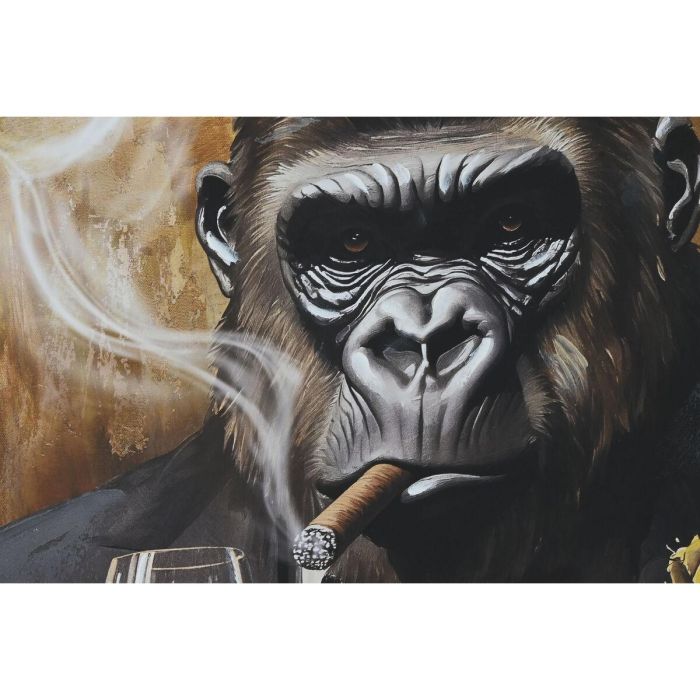 Lienzo Home ESPRIT Marrón Negro Dorado 103,5 x 3,5 x 103,5 cm (2 Unidades) 2