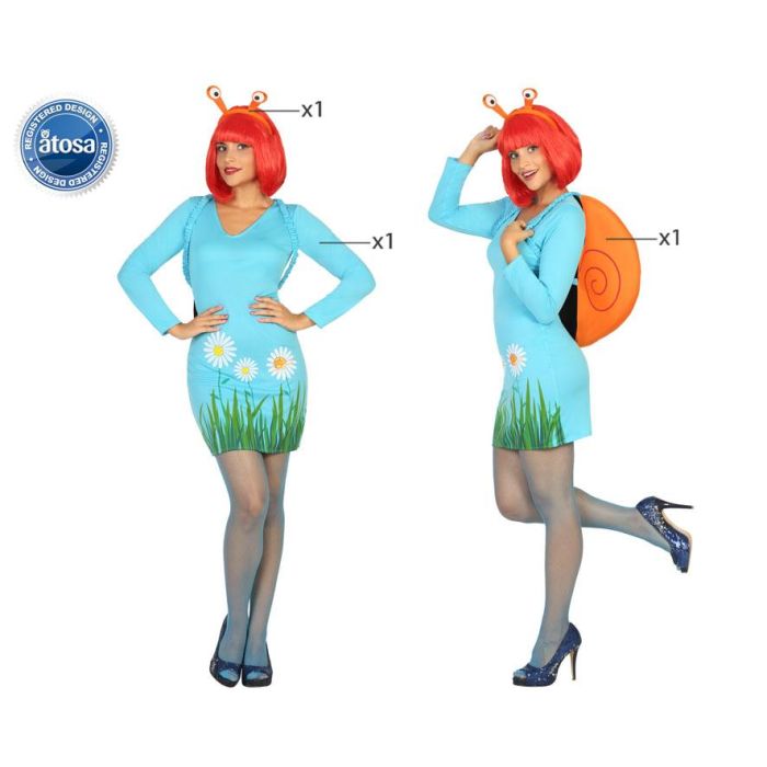 Disfraz para Adultos Multicolor Mujer Caracol Animales (3 Piezas) XS/S