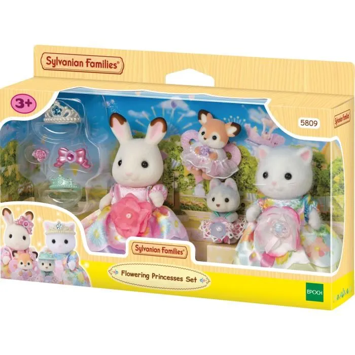 Sylvanian Families Set Princesas De Las Flores 5809 con Freya Chocolate, Lyra Persa, Rae Husky y Rosé Ciervo Sylvanian Families Set Princesas De Las Flores 5809 con Freya Chocolate, Lyra Persa, Rae Husky y Rosé Ciervo