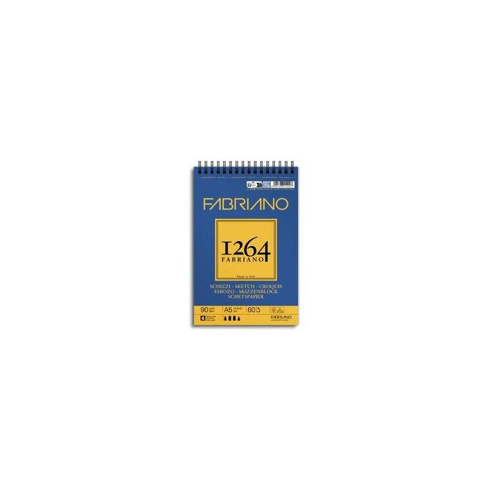 Bloc De Dibujo Fabriano 1264 Esbozo Con Espiral Grano Natural A5 90G 60H