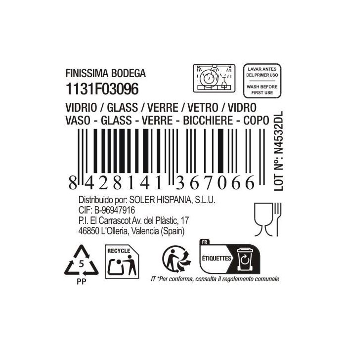 La Mediterranea - Vaso Bodega 'Finissima Bodega', 39 Cl (390 ml), Vidrio (24 Unidades) 10