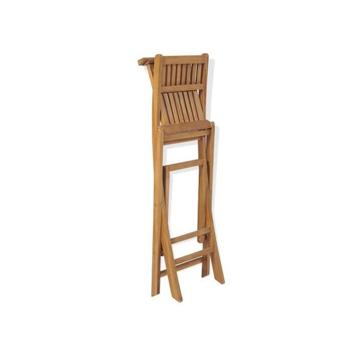 DKD Home Decor Taburete Plegable de Bar Teca Marrón 55 x 120 x 50 cm para Terraza y Jardín 3
