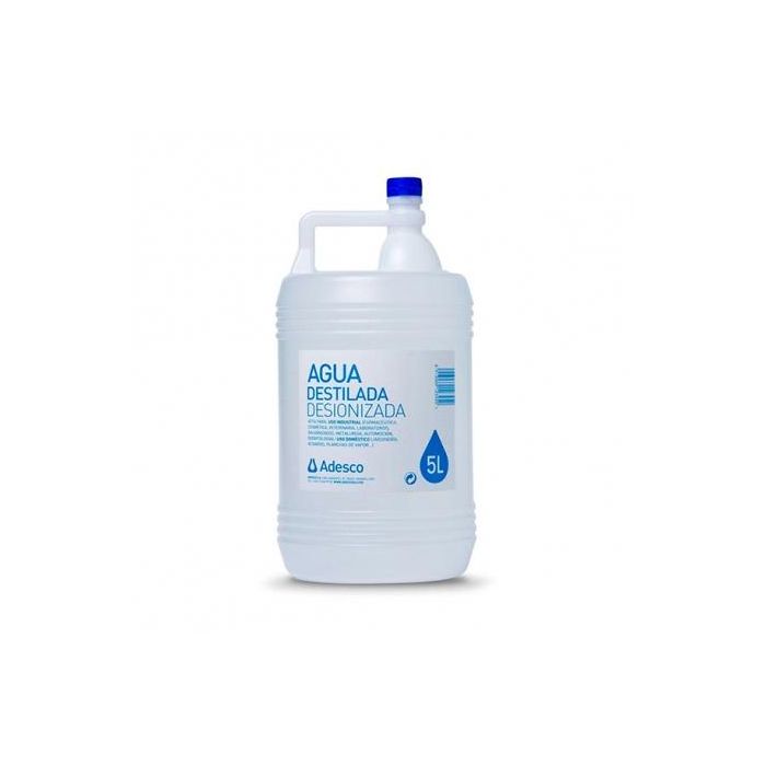 Agua Destilada Desionizada 5 Litros - Alta calidad, conductividad inferior a 1,25 µS/cm