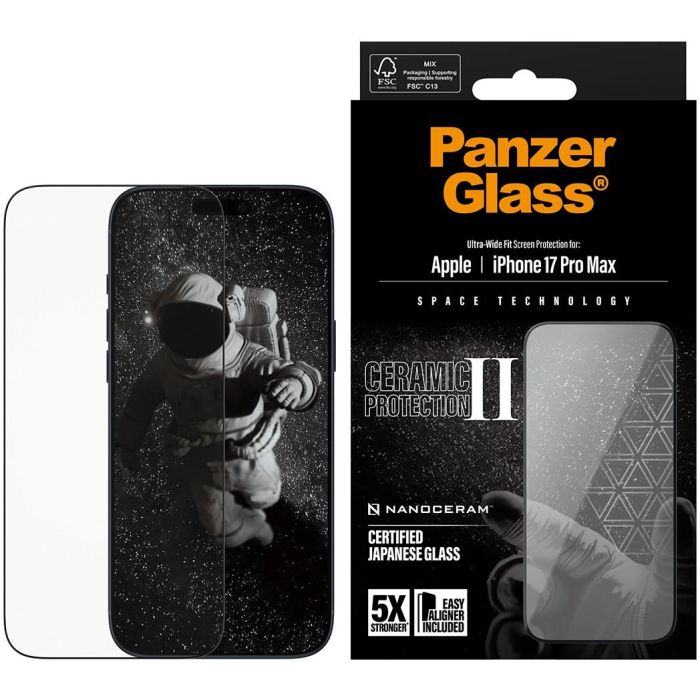 PanzerGlass Ceramic II Schutzglas iPhone 17 Pro Max UWF 1