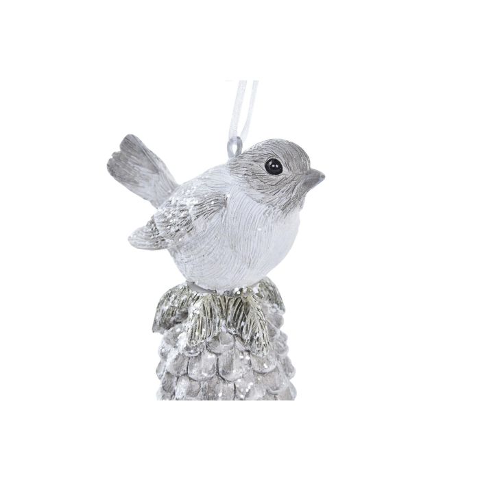 Decoracion Colgante Navidad Moderna DKD Home Decor Blanco Gris 4 x 7.5 x 5 cm (12 Unidades) 2