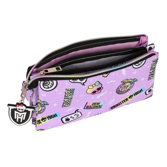 Portatodo Doble Monster High Best boos Lila 22 x 12 x 3 cm 1