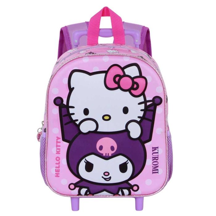 Mochila 3D con Ruedas Pequeña Playful Sanrio Hello Kitty Rosa 1