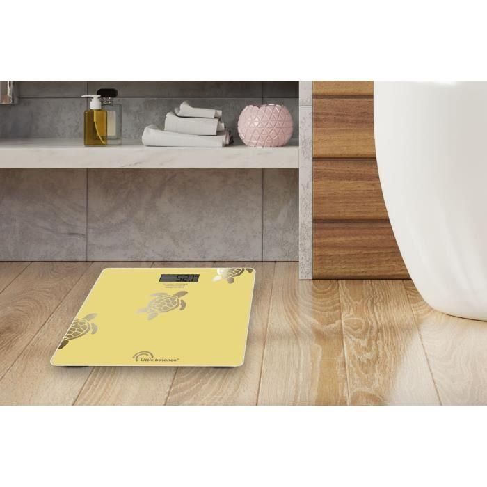 Little Balance LIT3760240787310 Báscula personal Reparable por USB 180 kg / 100 g Diseño Tortugas de arena metálicas Amarillo 1