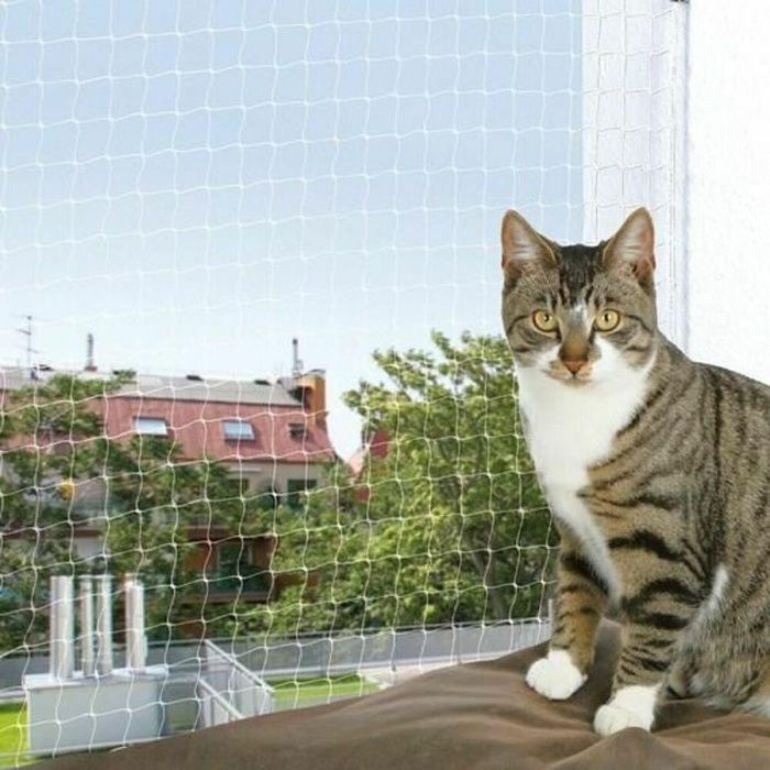 Trixie Red de protección transparente para gatos 6x3 m, resistente UV, para uso interior y exterior, malla 3x3 cm, apta para gatos pequeños. 1 Trixie Red de protección transparente para gatos 6x3 m, resistente UV, para uso interior y exterior, malla 3x3 cm, apta para gatos pequeños. 1