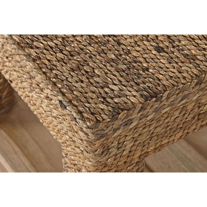 DKD Home Decor Banana 1c25 Mesita Auxiliar Natural de Fibra y Teca con 1 Estantería 40x40x40 cm 2 DKD Home Decor Banana 1c25 Mesita Auxiliar Natural de Fibra y Teca con 1 Estantería 40x40x40 cm 2