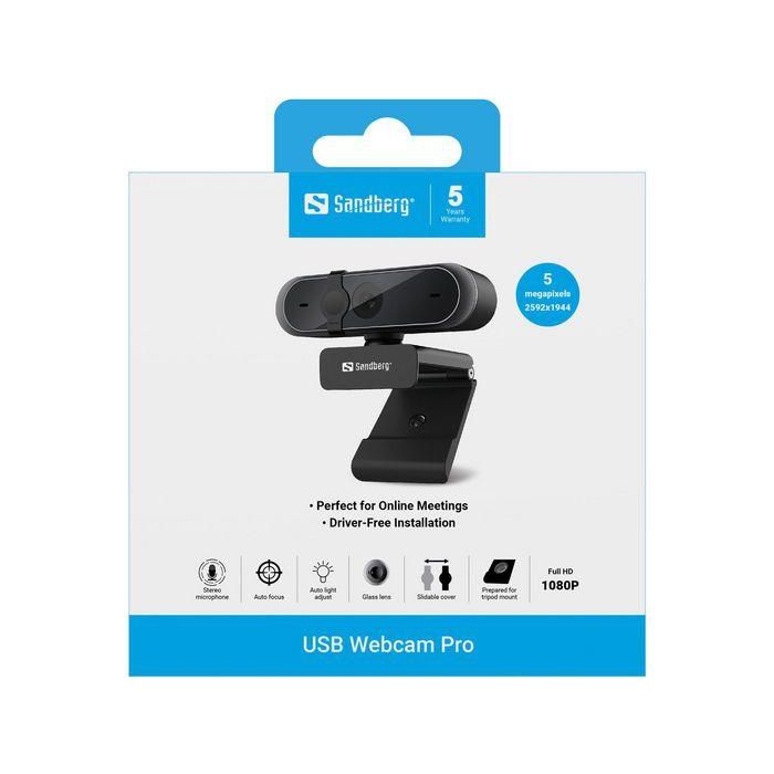 Sandberg USB Webcam Pro Webcam Full HD 1080P con Enfoque Automático y Micrófono Estéreo 4 Sandberg USB Webcam Pro Webcam Full HD 1080P con Enfoque Automático y Micrófono Estéreo 4