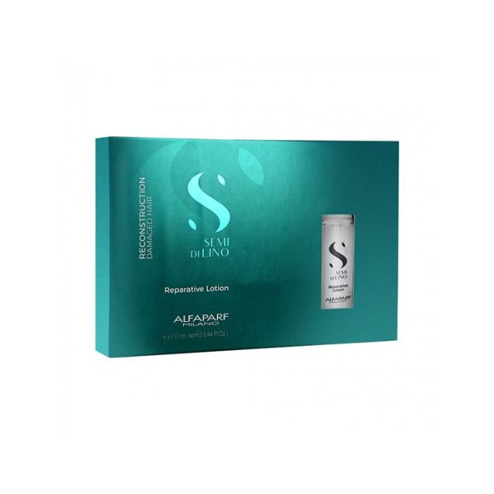 Alfaparf Semi Di Lino Reconstruction Reparative Lotion | Ampollas Reparadoras para Cabello Dañado y Quebradizo 6x13ml