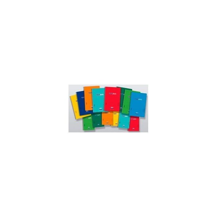 Zorrilla Cuaderno Espiral Tauroplastic 80H Cuarto 90 gr Liso T-Pp Colores Surtidos (Paquete de 8 Unidades) (8 Unidades)