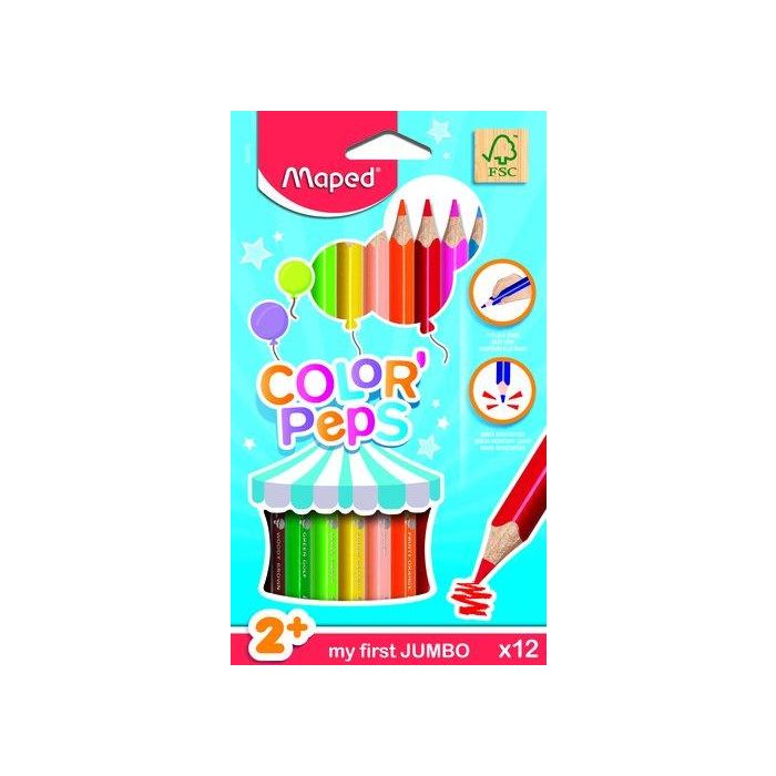 Lapices De Colores Maped Color Peps Jumbo Estuche De 12