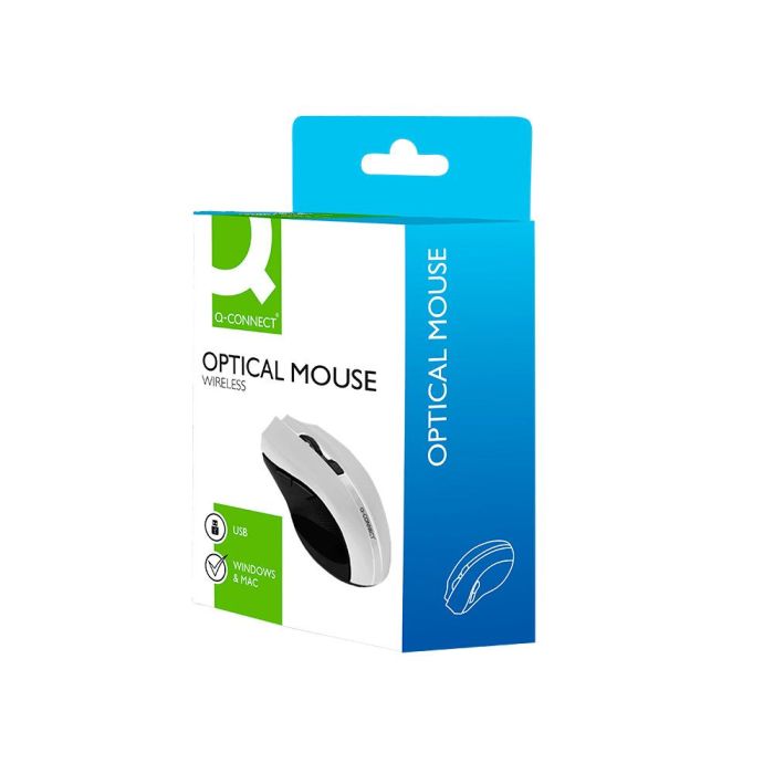 Raton Q-Connect Optico Inalambrico 1000 Dpi Receptor Usb 2,4 grhz Blanco 6