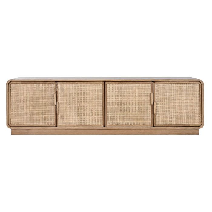 Mueble de TV Home ESPRIT Natural Ratán Roble 157 x 40 x 46 cm 1