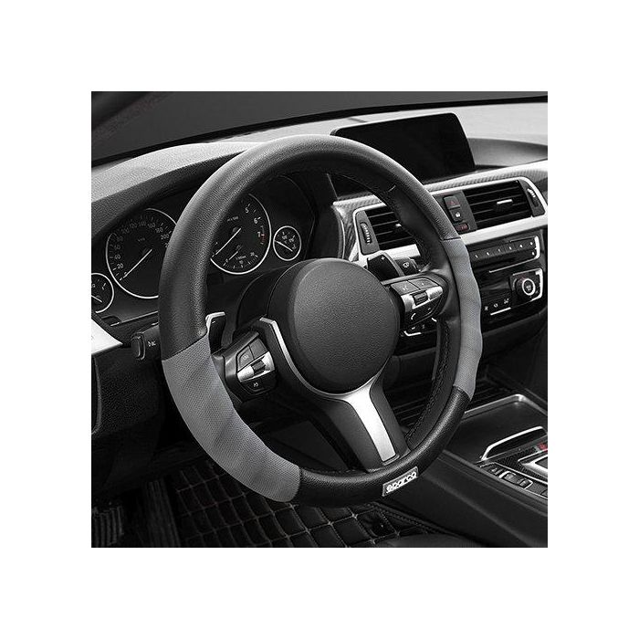 SPC Funda Volante Universal Gris-Negra Antideslizante CS5 SPC1101L 100% Polyester Muy Cómoda