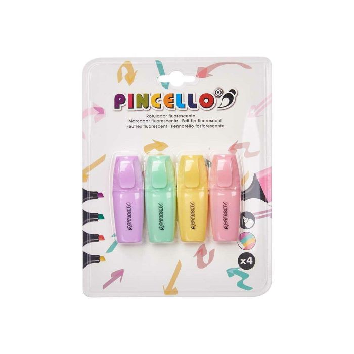 Set de Marcadores Fluorescentes Pincello 496 Amarillo Multicolor Rosa (12 Unidades) 2