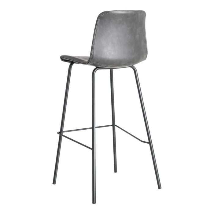 Taburete Negro Metal / Simil Piel 47 X 47 X 103 cm