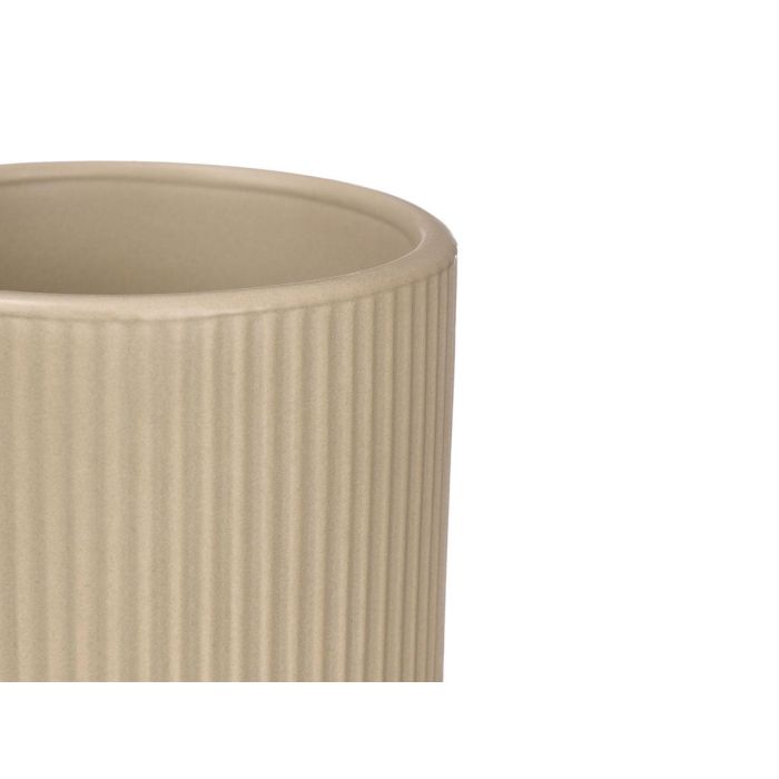 Vessia Vaso Rayas Surtidos Neutros 270ml Cerámica Beige Blanco Gris Negro 8x8x9cm Apto Lavavajillas Microondas Congelador (Set de 24)