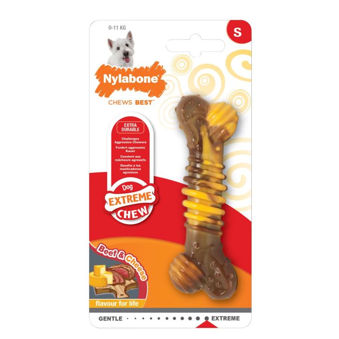 Mordedor de perro Nylabone Extreme Chew Carne Texturizado Queso Natural Talla XL Nylon 2