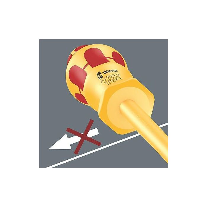 Wera 05051575001 Juego de 6 Destornilladores Kraftform VDE Aislados, Planos, Mangos Rojo/Amarillo 3