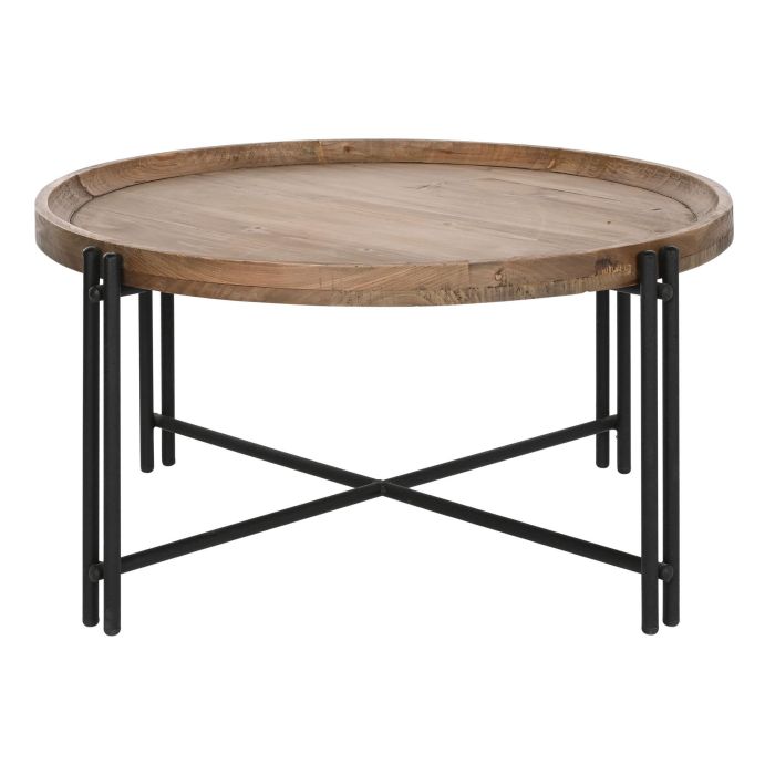 Mesa de Centro Home ESPRIT Madera Metal 90 x 90 x 45 cm 4