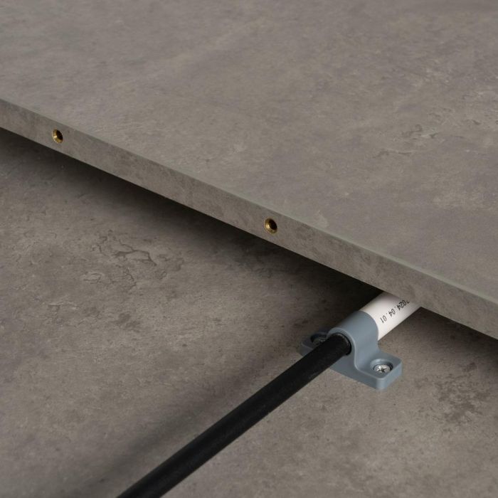 Mesa Extensible Gris-Negro Dm-Metal 120 X 120 X 76 cm