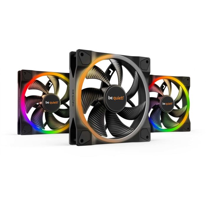 be quiet! Ventilador Light Wings 140mm PWM ARGB Triple-Pack para Carcasa de Ordenador Negro - 1500 RPM