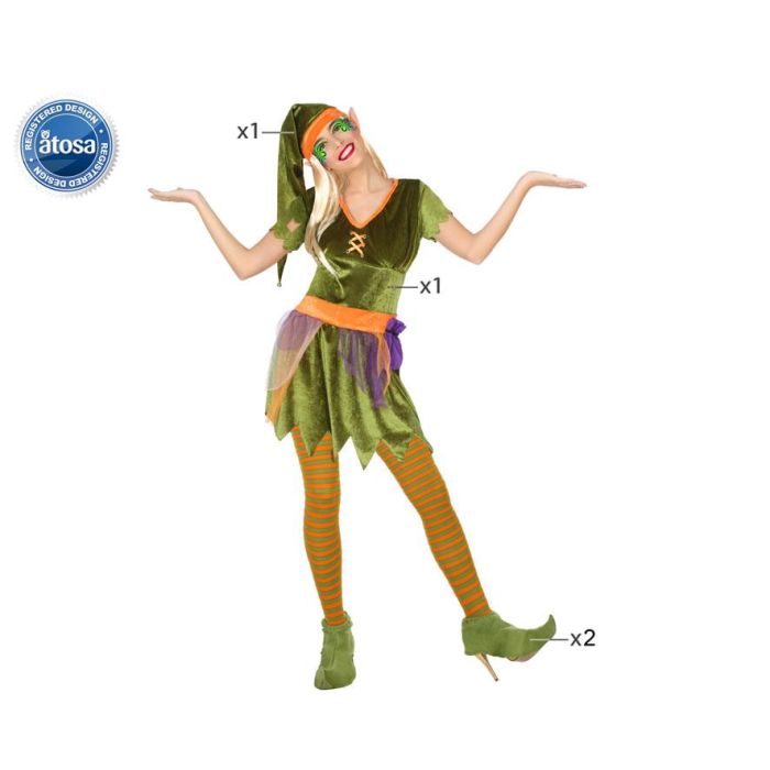 Disfraz de Duende Mujer Adulto Verde Talla XS-S - Fantasía Carnaval Disfraz de Duende Mujer Adulto Verde Talla XS-S - Fantasía Carnaval